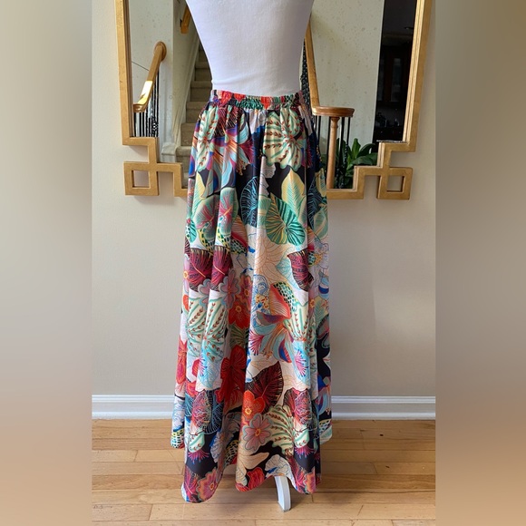 CALYPSO St. BARTH Maxi Boho Tropical Floral Print Skirt Size Large - Picture 5 of 14